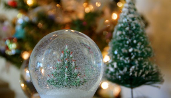 Christmas snow globe and tree
