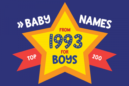 200 most popular baby names for boys born in 1993