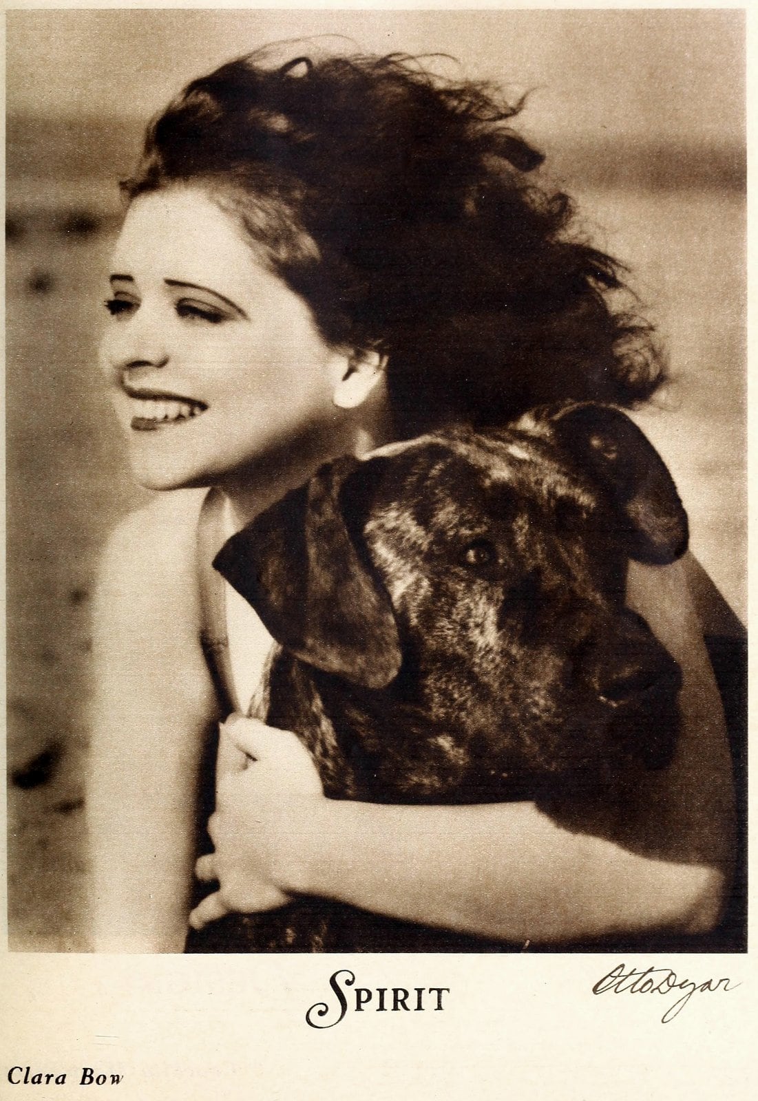 Silent movie actress Clara Bow with a dog - Star from the 1920s and 1930s