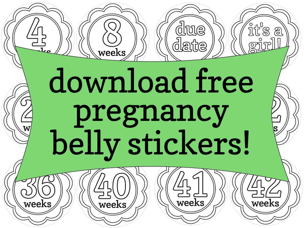 Free pregnancy belly stickers to download & print