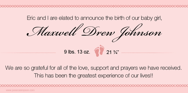 baby girl name announcement